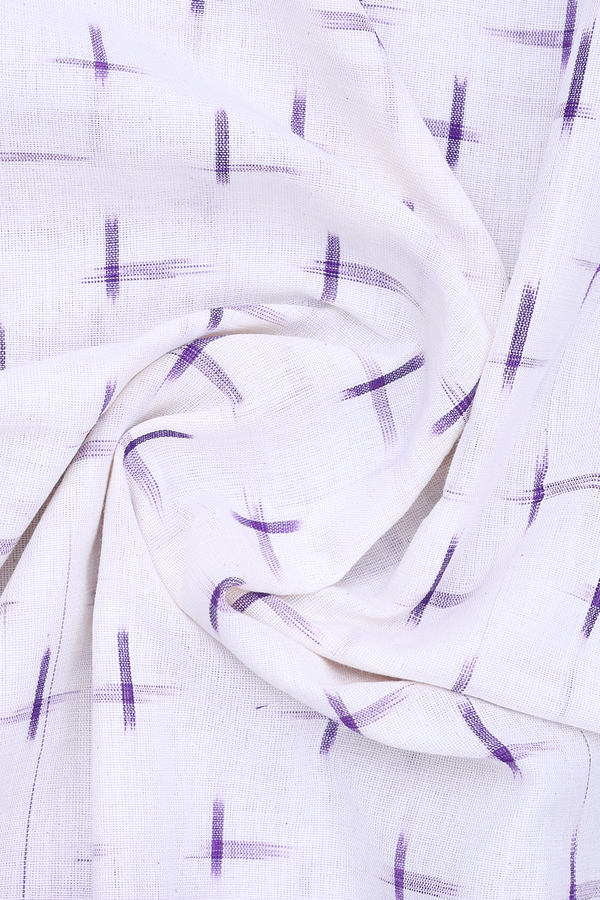 Printed Design White Pochampally Cotton Dupatta