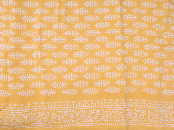 Printed Design Yellow Raw Silk Unstitched Salwar Material