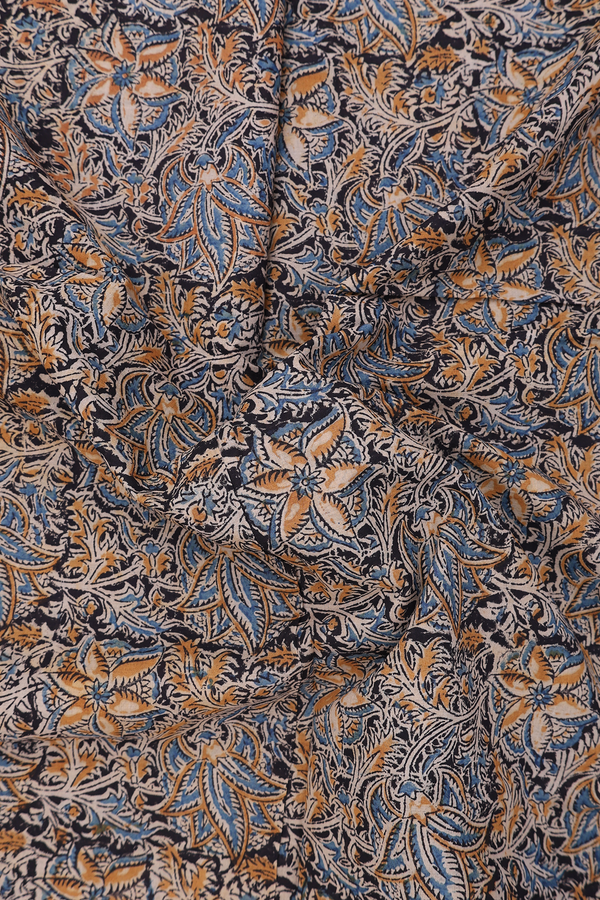 Mangalagiri Cotton Saree In Black With Printed Design