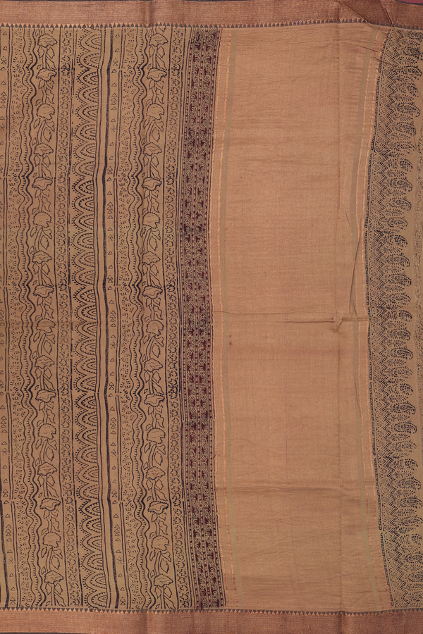 Mangalagiri Cotton Saree In Brown With Printed Design