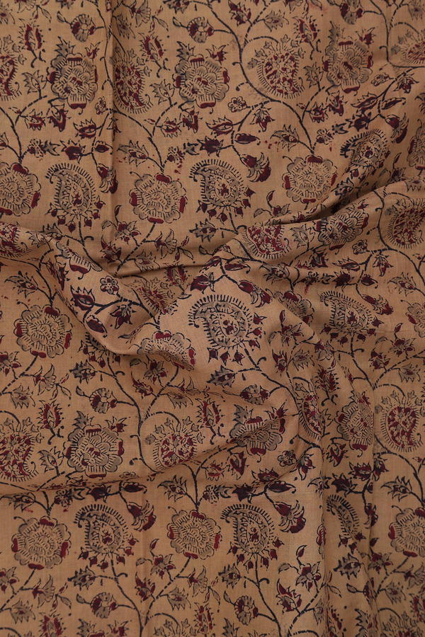 Mangalagiri Cotton Saree In Brown With Printed Design