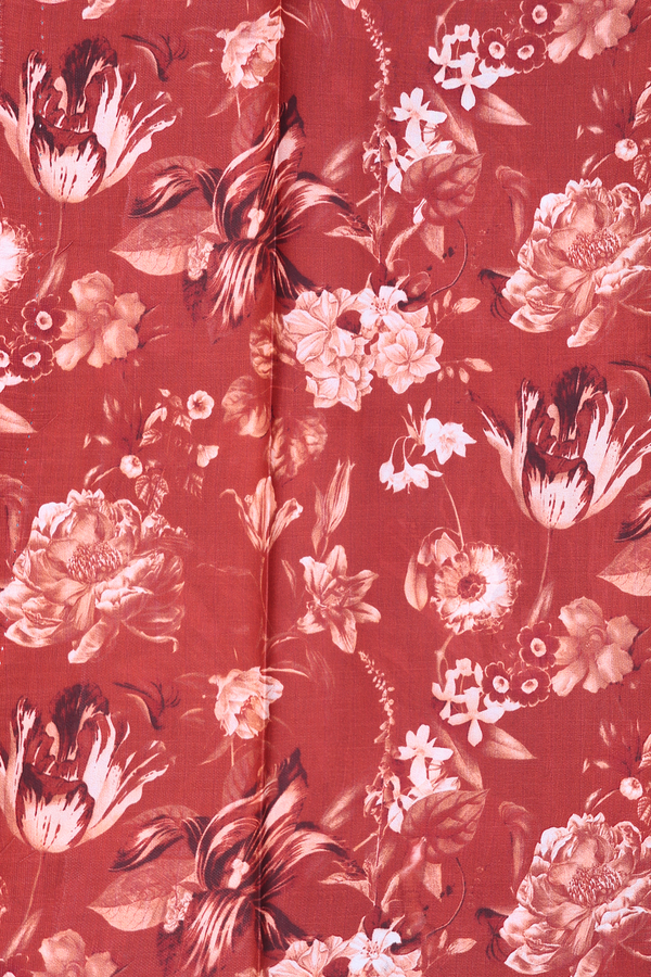 Printed Silk Saree In Beach Blue With Floral Design