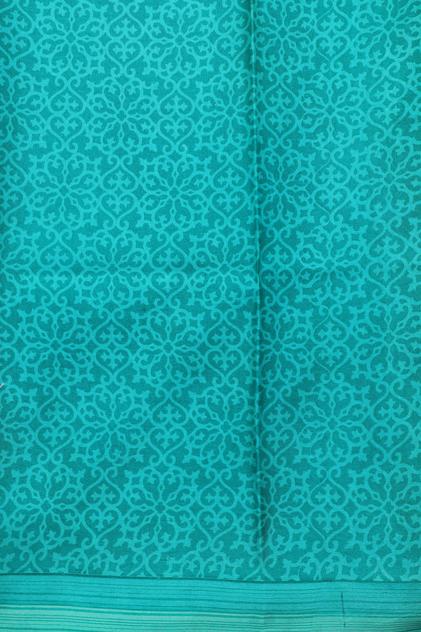 Printed Silk Saree In Beige With Floral Design