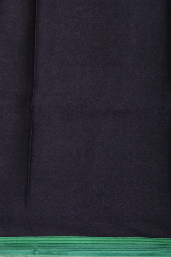 Printed Silk Saree In Black With Allover Design