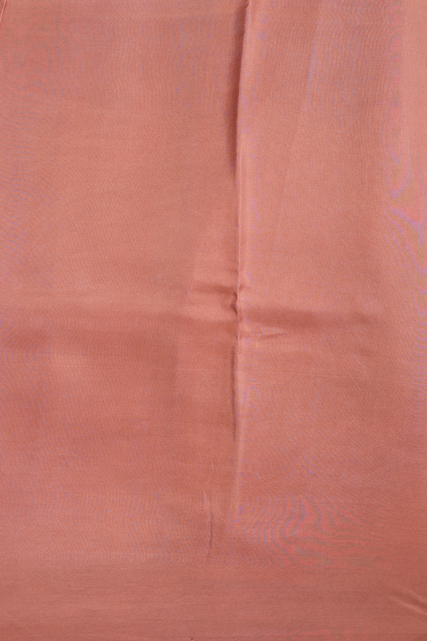 Printed Silk Saree In Blush Orange With Floral Design