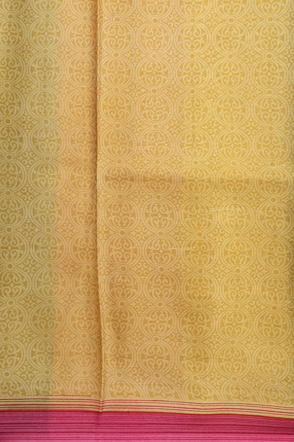 Printed Silk Saree In Charcoal Grey With Allover Design