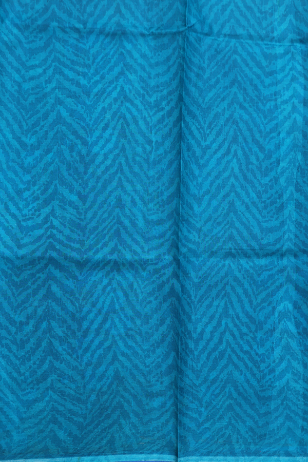 Printed Silk Saree In Dark Green With Floral Design