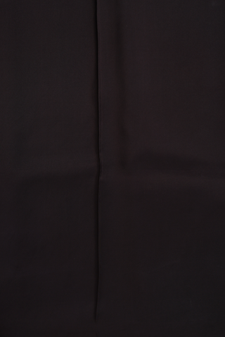 Printed Silk Saree In Dark Oak Brown With Floral Design