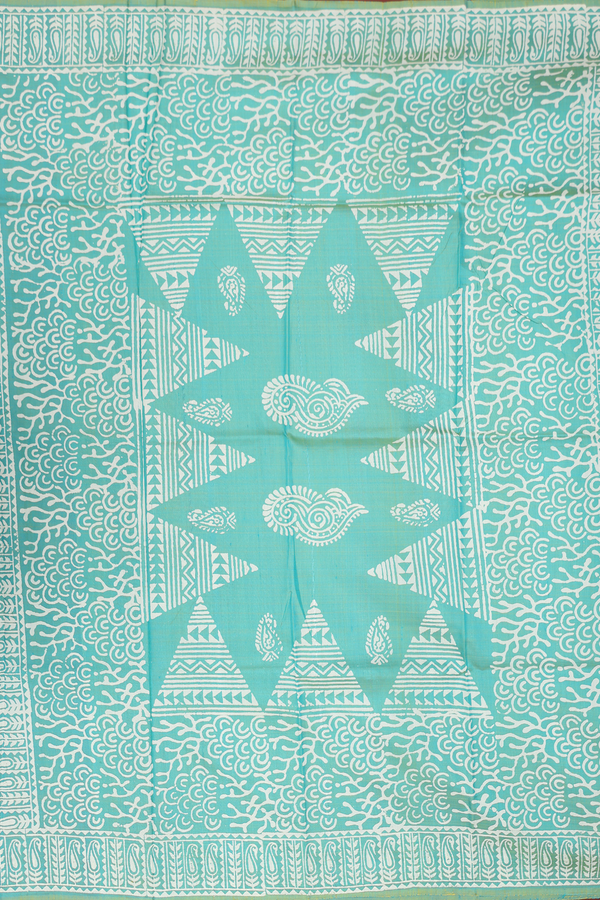 Printed Silk Saree In Dual Tone With Allover Design