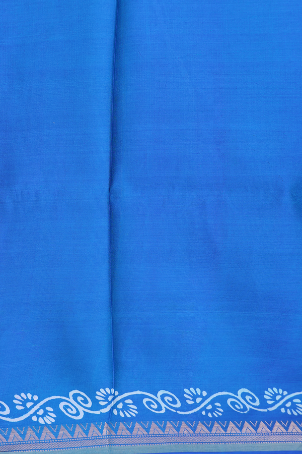 Printed Silk Saree In Purple With Floral Buttas