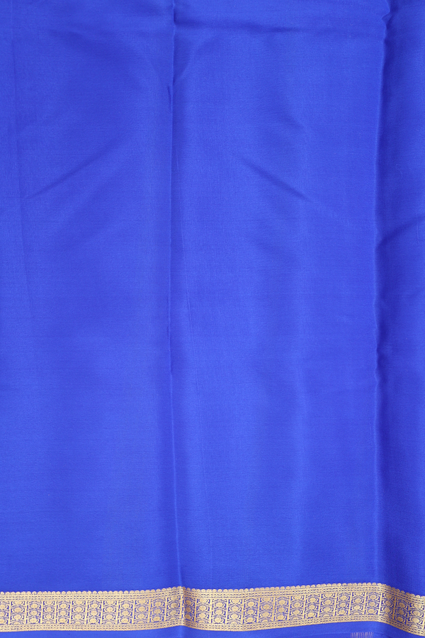 Printed Silk Saree In Blue With Floral Design