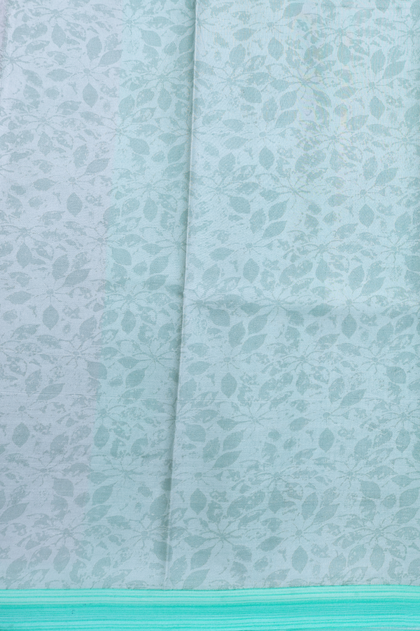 Printed Silk Saree In Grey With Floral Design