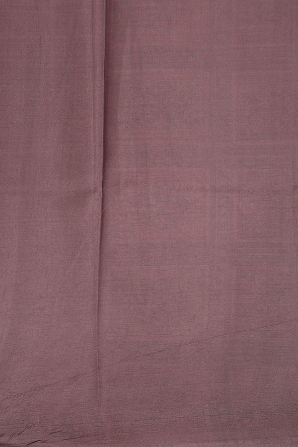 Printed Silk Saree In Cocoa Brown With Leaf Design