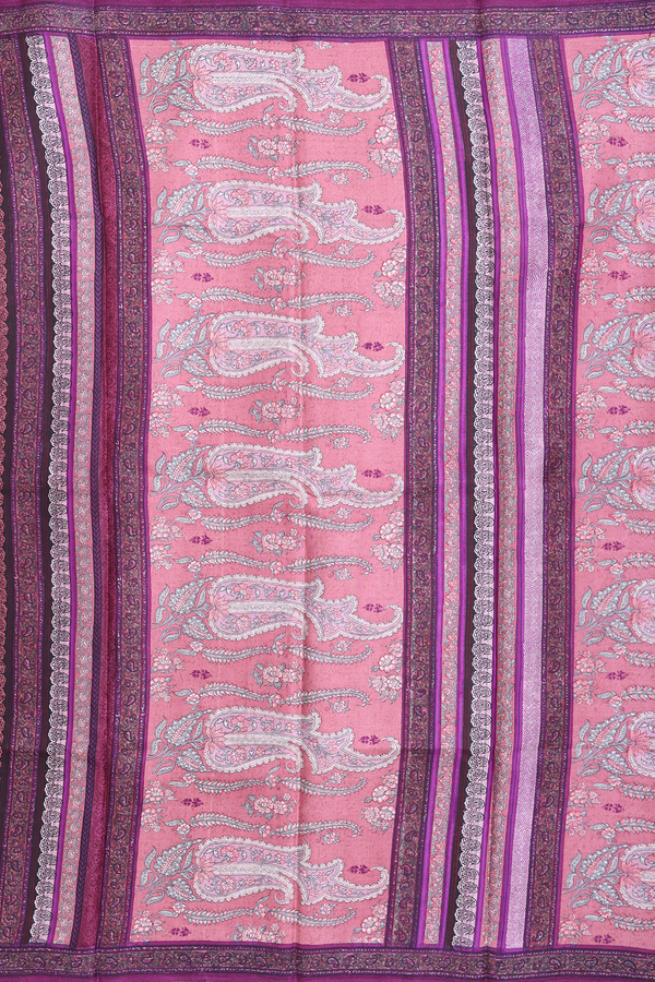 Printed Silk Saree In Ivory With Allover Design