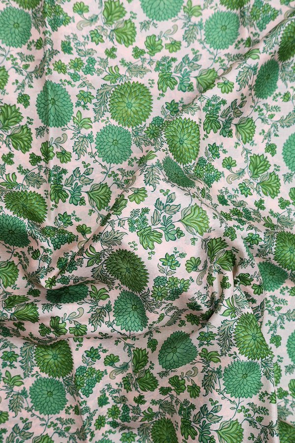 Printed Silk Saree In Ivory With Floral Design