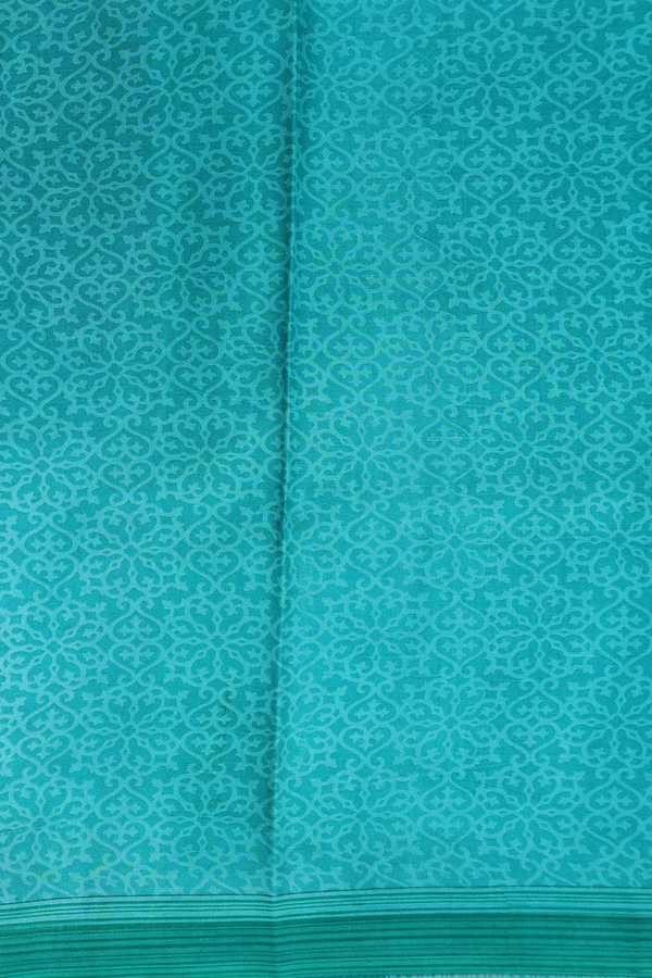 Printed Silk Saree In Navy Blue With Allover Design