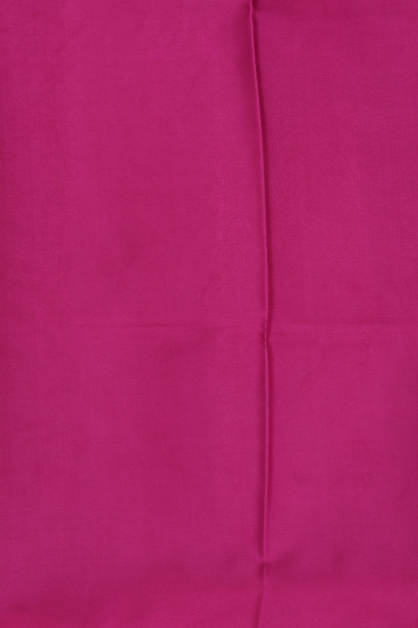 Printed Silk Saree In Pink With Elephant And Floral Design