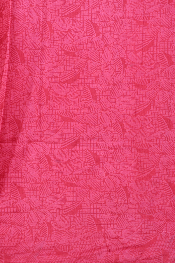 Printed Silk Saree In Pink With Floral Design