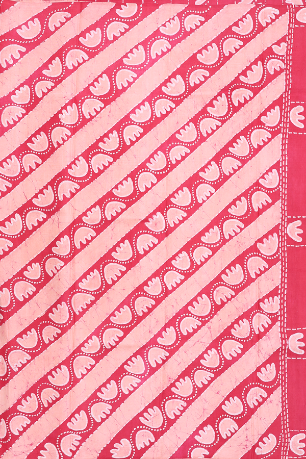 Printed Silk Saree In Red With Allover Design