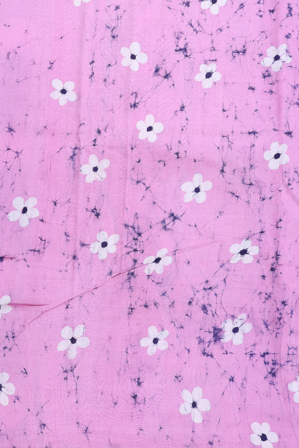 Printed Silk Saree In Regal Purple With Floral Design