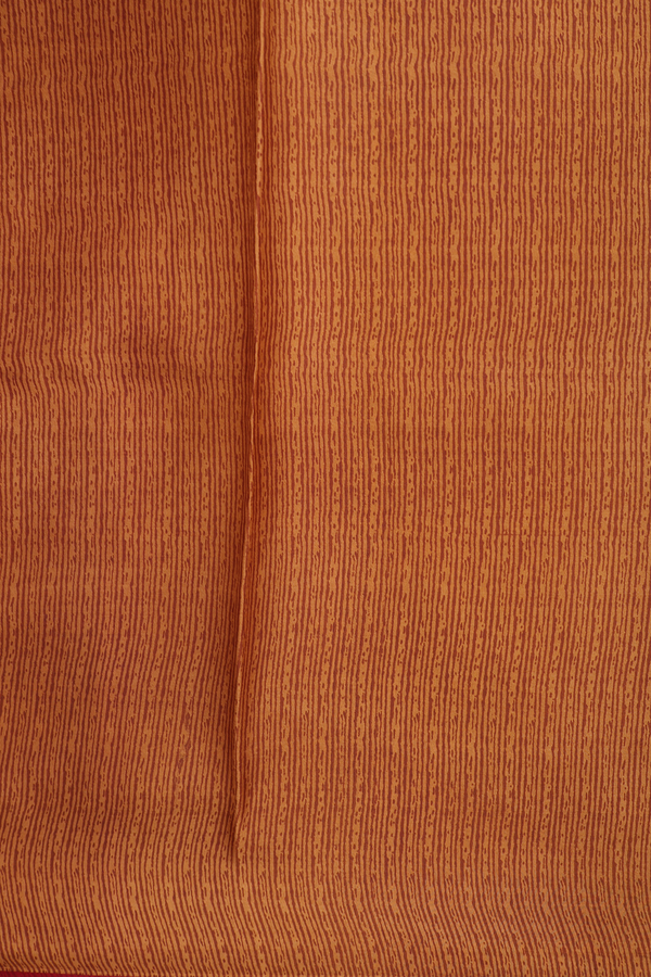 Printed Silk Saree In Ruby Red With Floral Design