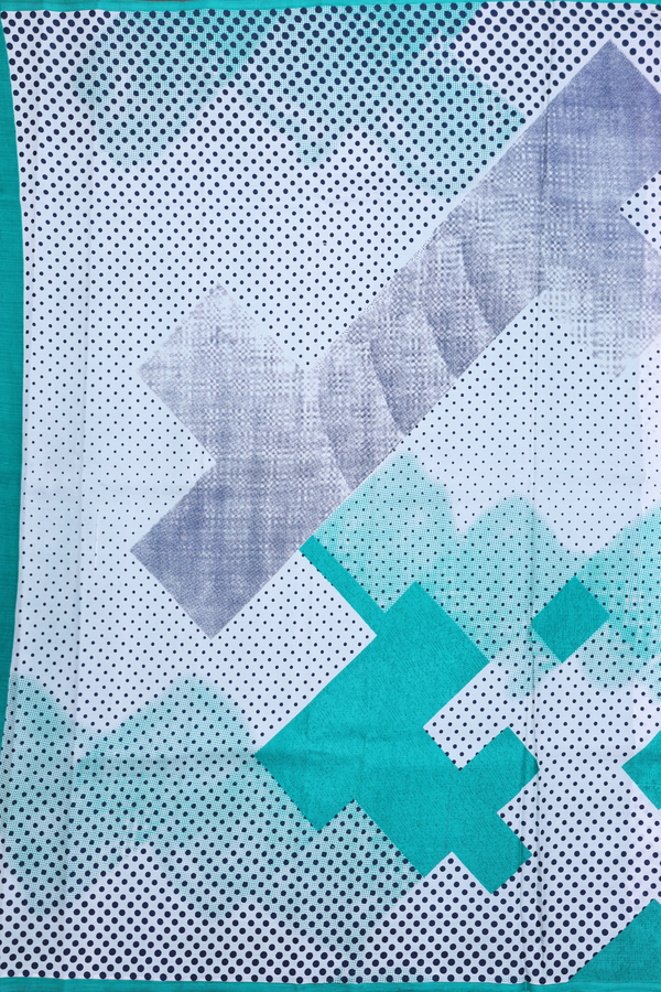 Printed Silk Saree In White With Allover Design