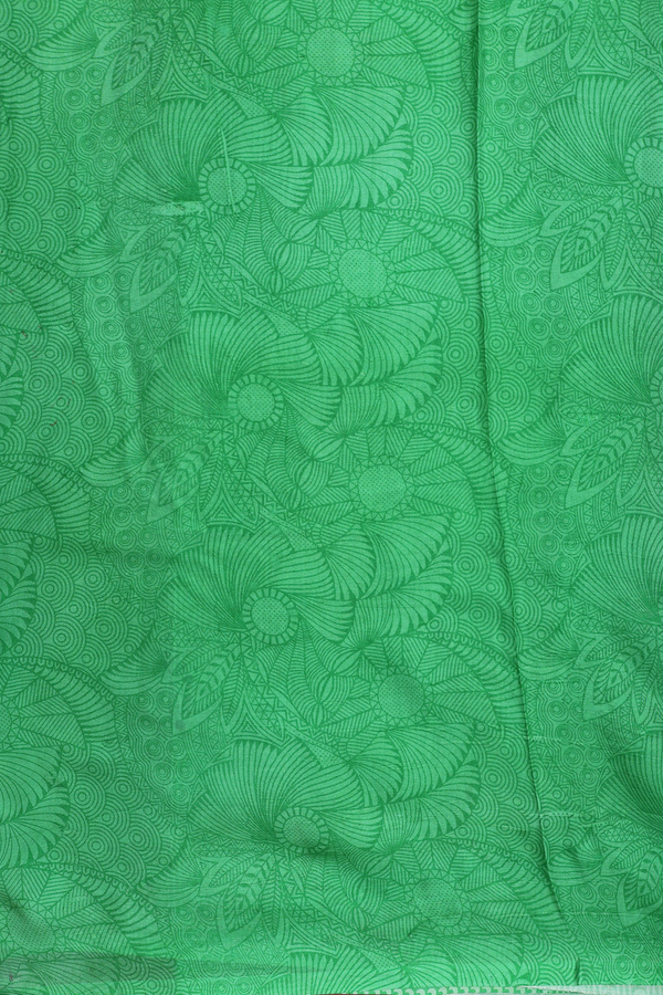 Printed Silk Saree In White With Floral Design