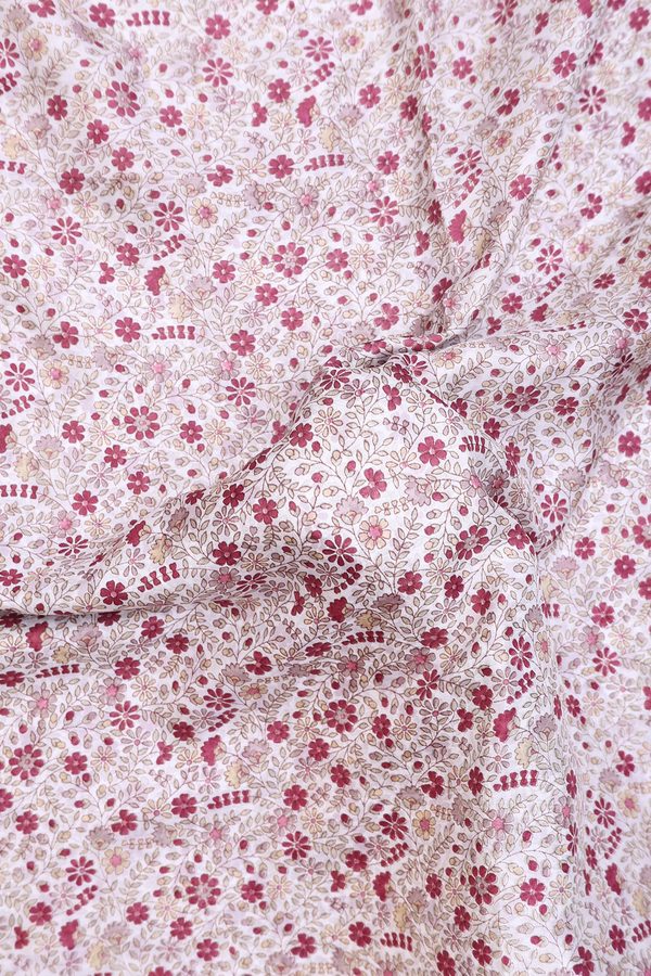 Printed Silk Saree In White With Floral Design