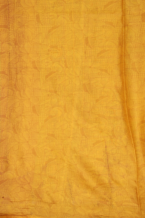 Printed Silk Saree In Yellow With Paisley Design