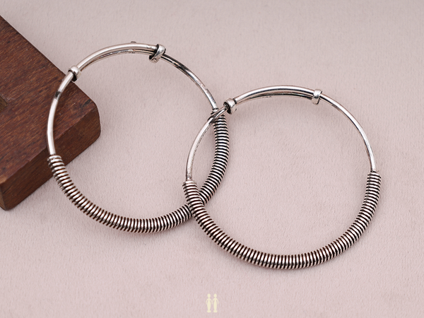 Pure Silver Adjustable Bangles For Kids