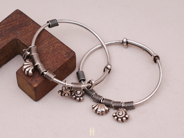 Pure Silver Adjustable Bangles For Kids