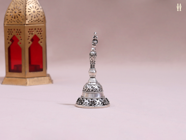 Pure Silver Bell For Pooja Set