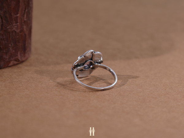 Purple Stone Pure Silver Ring