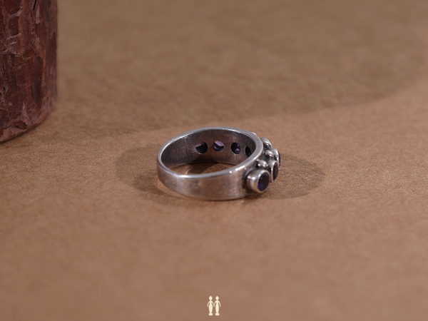 Purple Stone Pure Silver Ring