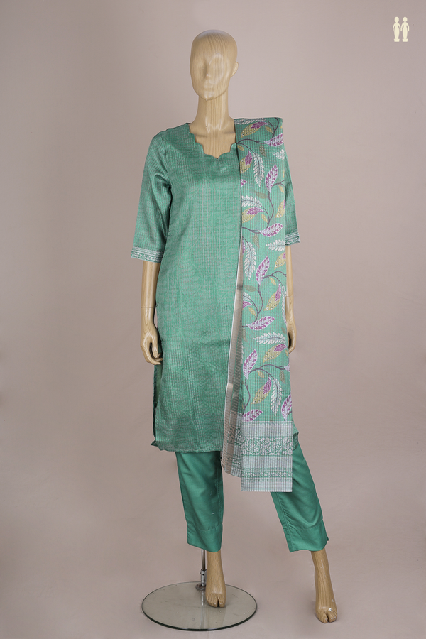 Printed Design Sage Green Tissue Salwar Set