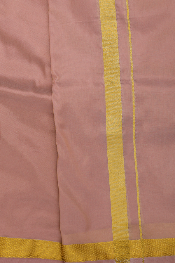 Regular Collar Rose Brown Art Silk Shirt With Dhoti Set