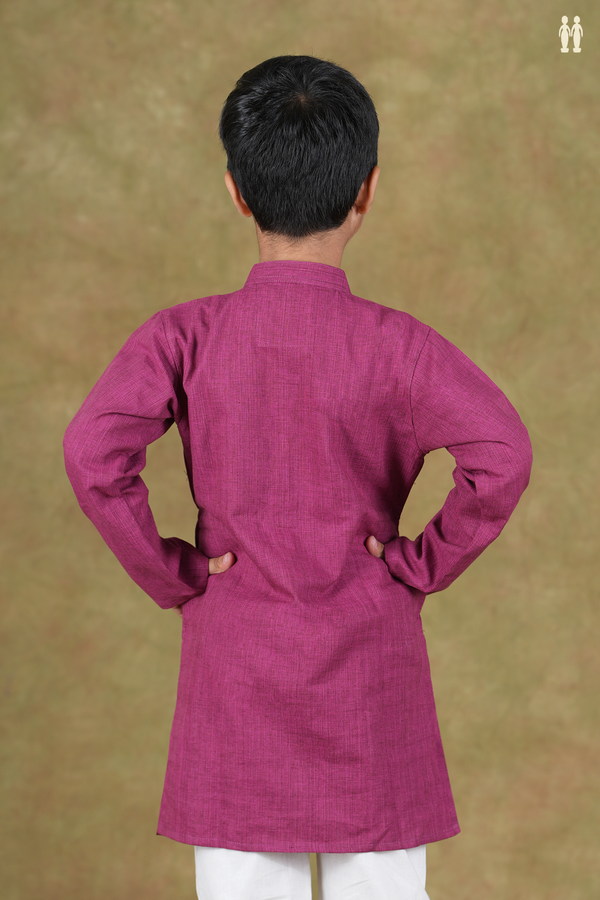 Chinese Collar Plain Mulberry Cotton Long Kurta