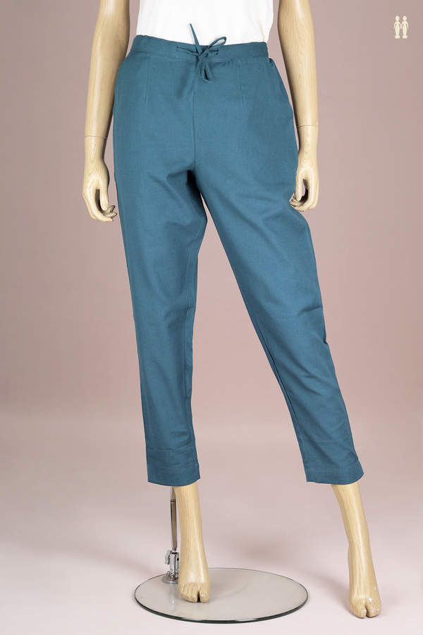 Plain Teal Blue Cotton Adjustable Bottom