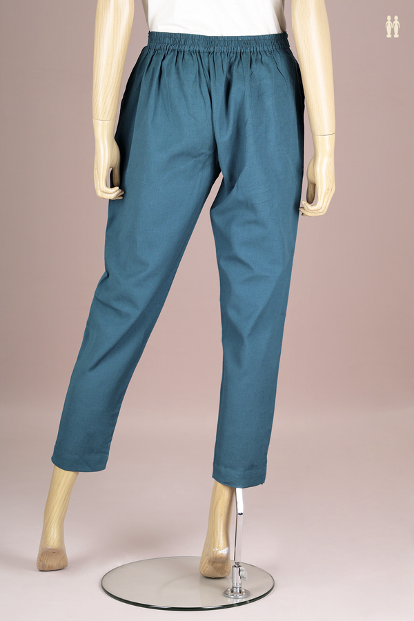 Plain Teal Blue Cotton Adjustable Bottom