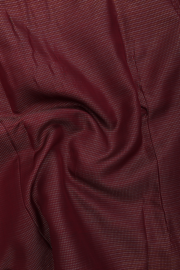 Regular Collar Stripes Design Maroon Silk Shirt