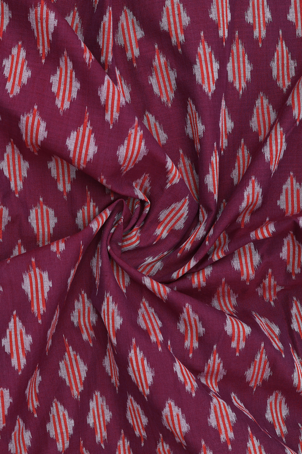 Regular Collar Printed Design Berry Purple Cotton Shirt