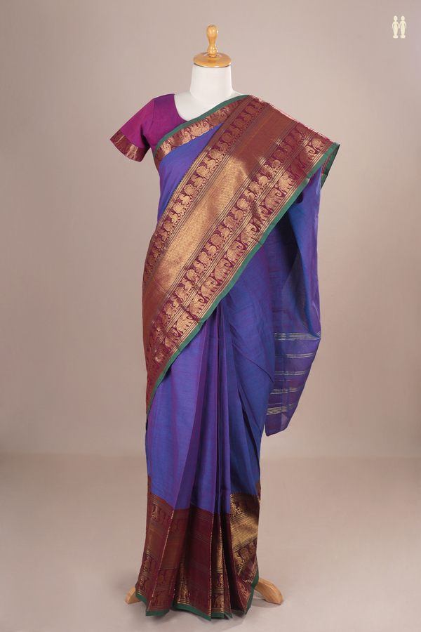 Readymade Cotton Saree In Dual Tone With Traditional Border