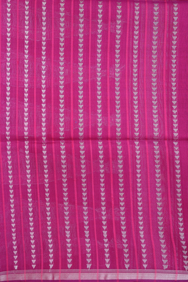 Raw Silk Saree In Berry Purple With Stripes Design