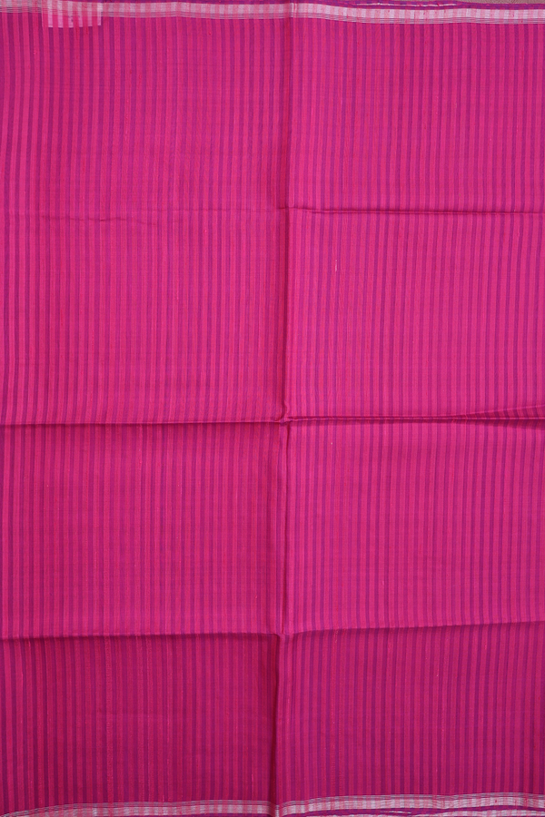 Raw Silk Saree In Berry Purple With Stripes Design