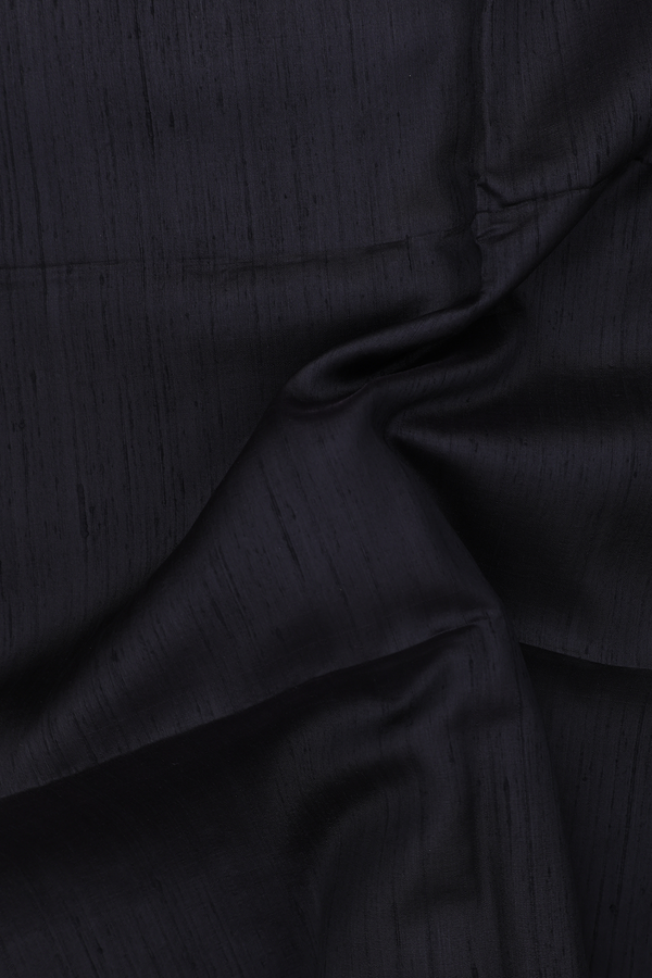 Raw Silk Saree In Black With Zari Border
