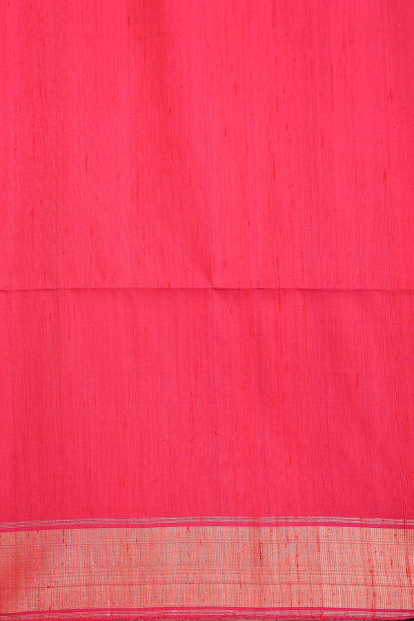 Raw Silk Saree In Black With Zari Buttas