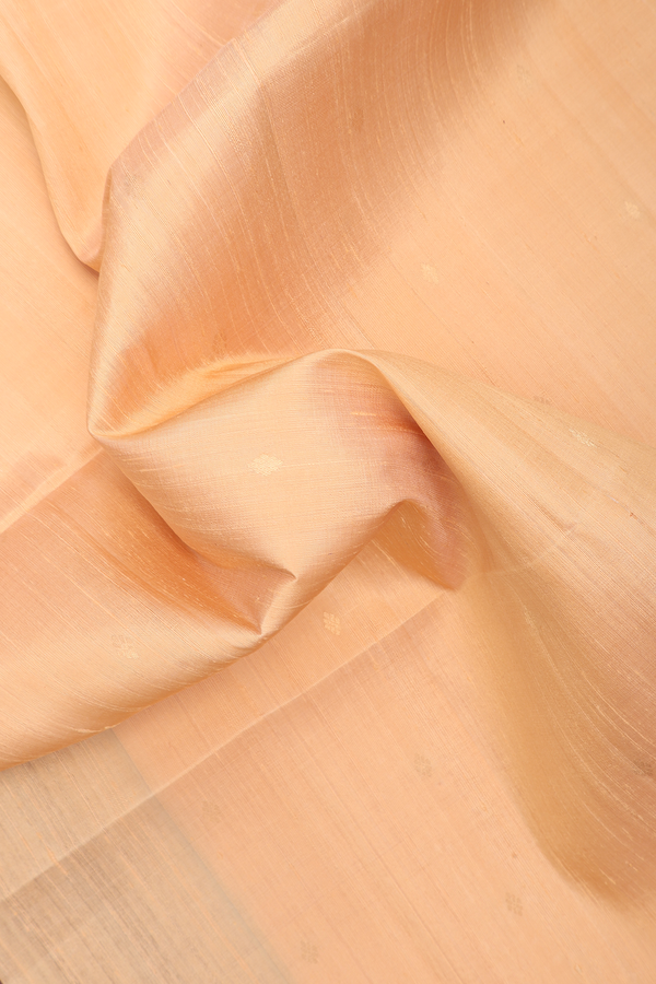 Raw Silk Saree In Blush Orange With Floral Buttis
