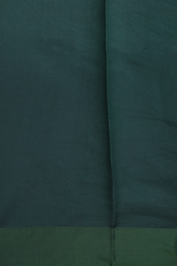 Raw Silk Saree In Bottle Green With Floral Buttas