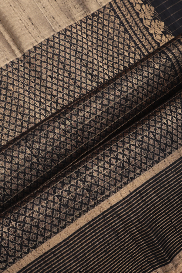 Raw Silk Saree In Brick Yellow With Checks Design