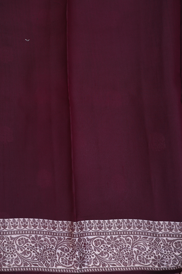 Raw Silk Saree In Coffee Brown With Floral Buttas